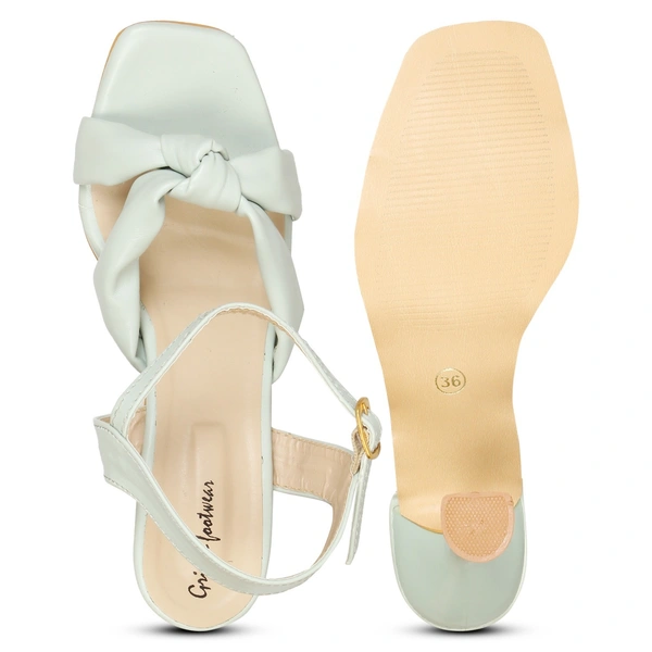 Stepee Stylish Fashion Girls Kitten Heel Sandals - 37, Sea Green