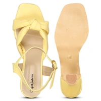 Stepee Stylish Fashion Girls Kitten Heel Sandals - 37, Yellow