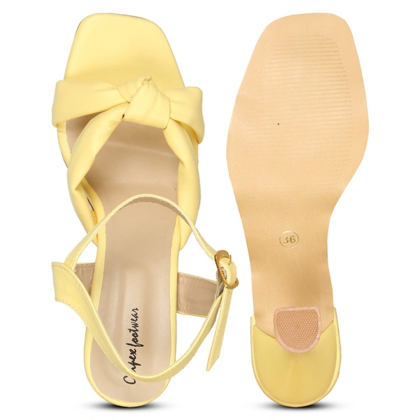 Stepee Stylish Fashion Girls Kitten Heel Sandals - 37, Yellow