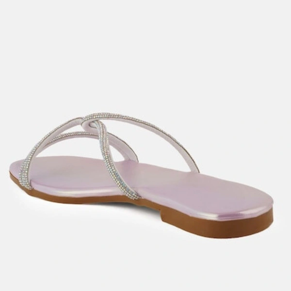 Stepee Trendy & Fancy Elegant Look Criss Cross Strap Flat Sandal for Women - 38, Pink