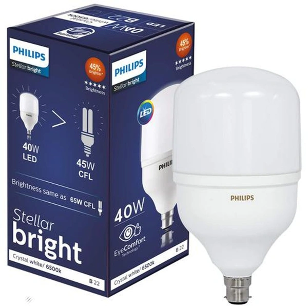 Philips 40W LED Bulb Base B22 (Crystal White, Pack of 1)