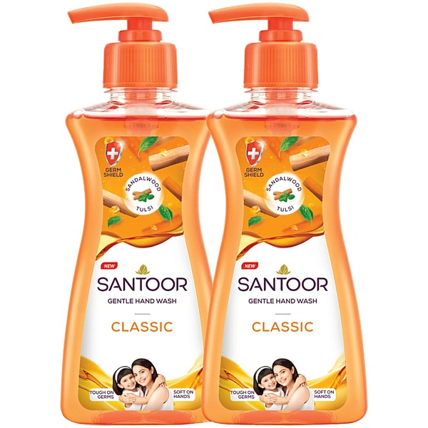Santoor Fresh Gentle Hand Wash - With Sweet Lime Peel & Tulsi
