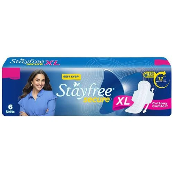 Stayfree Secure Cottony Soft Cover Sanitary Napkin with Wings 6 pads