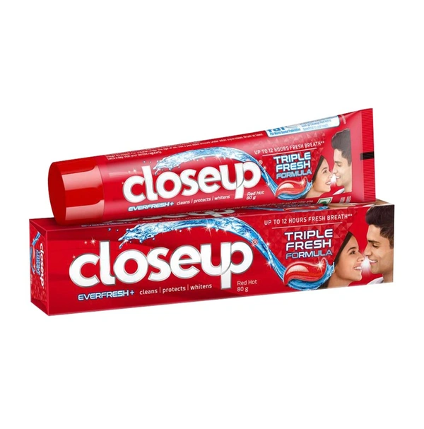 Closeup Everfresh++ Triple Fresh Formula Toothpaste Red Hot