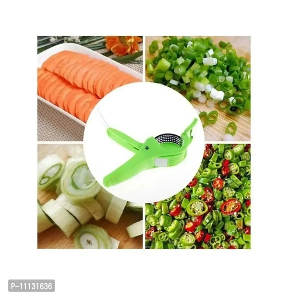 Canberry 2-in-1 Peeler Slicer Plastic Multi-use, Banana, Cucumber, Carrot Cutter, Fruit Vegetable, Salad Shredder, Cutters 5 Stainless Steel Blades for Kitchen - Green
