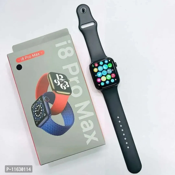New Edition i8 Pro Max All in One Series 8 Smart Watch with Fitness Tracker Heart Monitor Men & Women Smartwatch Black - Black