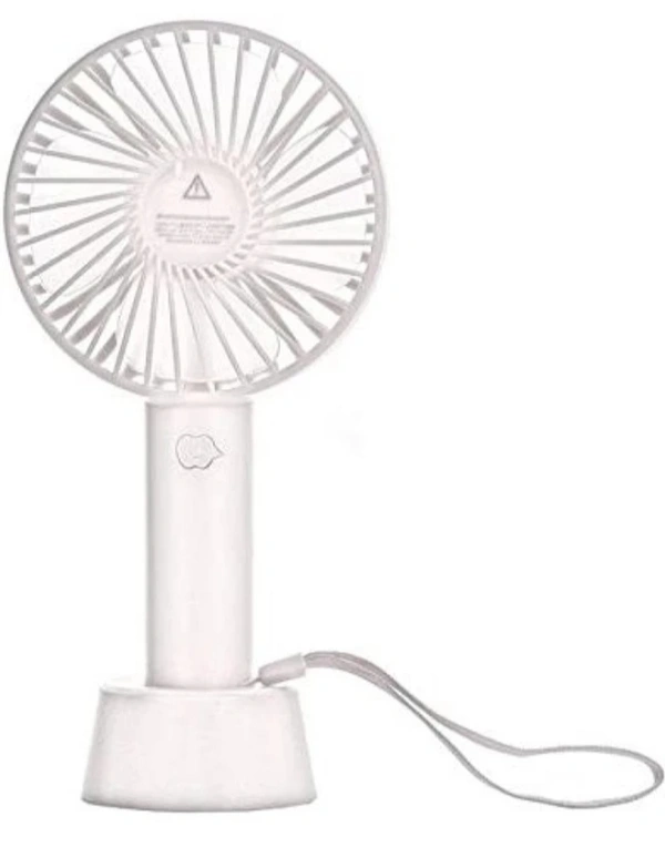 Handheld Mini Fan Rechargeable Portable USB Fan Cooler With Strap Adjustable 3 Speed Wind Fans - White