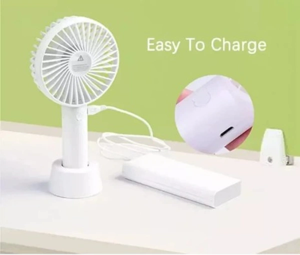 Handheld Mini Fan Rechargeable Portable USB Fan Cooler With Strap Adjustable 3 Speed Wind Fans - White