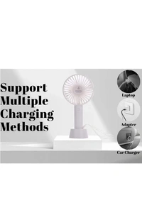 Handheld Mini Fan Rechargeable Portable USB Fan Cooler With Strap Adjustable 3 Speed Wind Fans - White