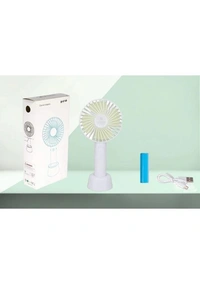 Handheld Mini Fan Rechargeable Portable USB Fan Cooler With Strap Adjustable 3 Speed Wind Fans - White