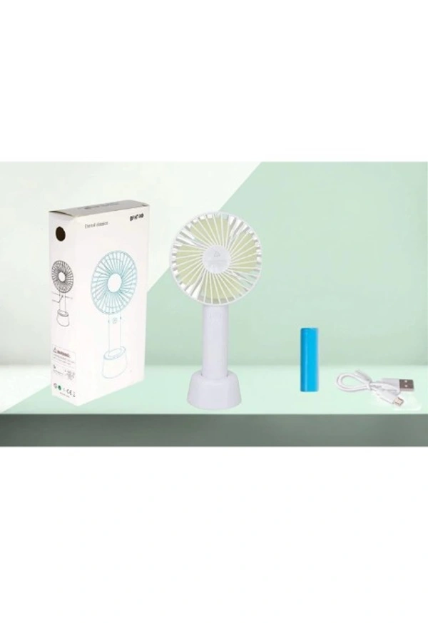 Handheld Mini Fan Rechargeable Portable USB Fan Cooler With Strap Adjustable 3 Speed Wind Fans - White