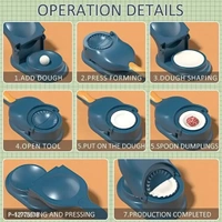 2 in 1 Dumpling Samosa Maker Ghughra Momos Maker Machine, Dumpling Skin Press Mould for Momos Making, Dumpling Maker Mould Machine, Dumpling Making Tool - Regal Blue