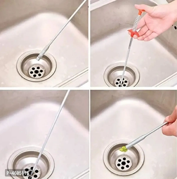 OIB INDIA Portable Hair Catching Drain Sink Cleaner Wire Spring Sink Cleaning Stick Sink Drain Cleaner Spring Wire Waste Pipe Sink Cleaner Snake Unblocker Bathroom Fixtures Strainer - Red