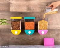 Useful Plastic Push Button Wall Mounted Storage Container(1100 ml) - Scooter