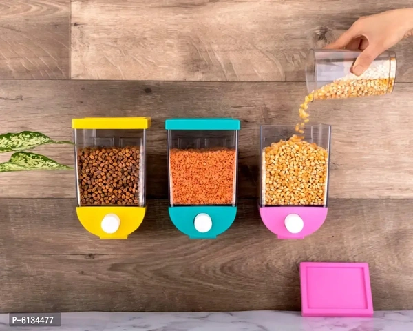 Useful Plastic Push Button Wall Mounted Storage Container(1100 ml) - Scooter