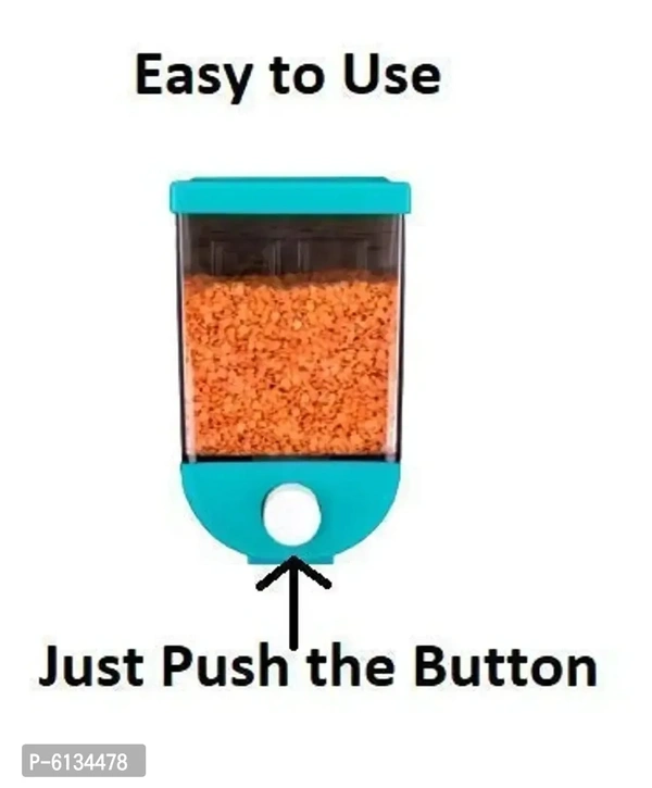 Useful Plastic Push Button Wall Mounted Storage Container(Pack Of 2, 1100 ml each) - Cerulean