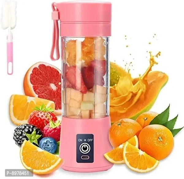 Stainless Steel 6 Blade Portable USB Juicer Mixer Fruit Vegetable Juicer 2000 Juicer - Hot Pink