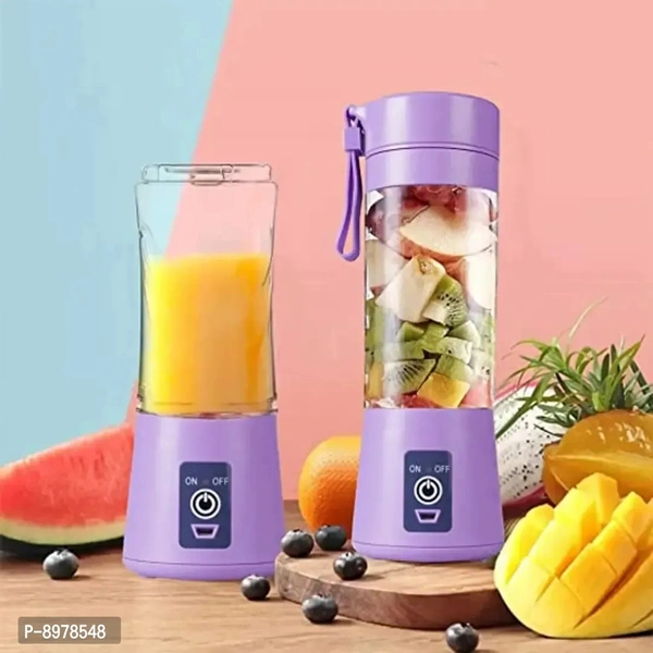 Stainless Steel 6 Blade Portable USB Juicer Mixer Fruit Vegetable Juicer 2000 Juicer - Fuchsia Pink