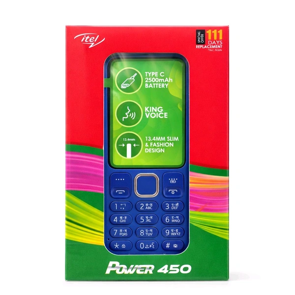 Itel Power 450 Keypad Mobile With 2500 Amh Battery - Royal Blue