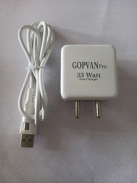 Gopvan 33W Fast Sonic 3.0 Charger For Mi 10T,11X,11X Pro,10,11T 5G,11X 5G,10S,10T,Note 9,9 Prime,Note10,Poco M2 Pro,Note 7Pro,Note 9Pro( 33W Sonic 3.0 Charger&Type V- 8 Cable),White - White, 1m