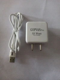 Gopvan 33W Fast Sonic 3.0 Charger For Mi 10T,11X,11X Pro,10,11T 5G,11X 5G,10S,10T,Note 9,9 Prime,Note10,Poco M2 Pro,Note 7Pro,Note 9Pro( 33W Sonic 3.0 Charger&Type V- 8 Cable),White - White, 1m
