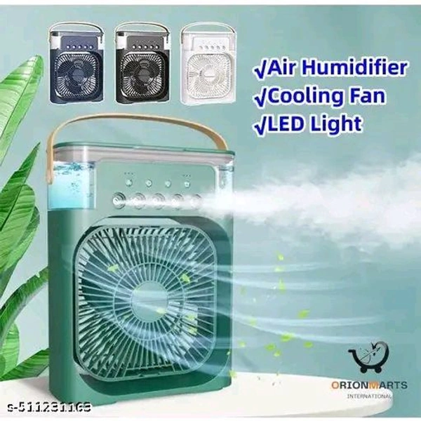 Portable Mini Cooler Rechargeable Air Conditioner Water Cooler Small AC for Office, Home Cooling, Summer Fan USB Compatible 3 Fast Speed - White