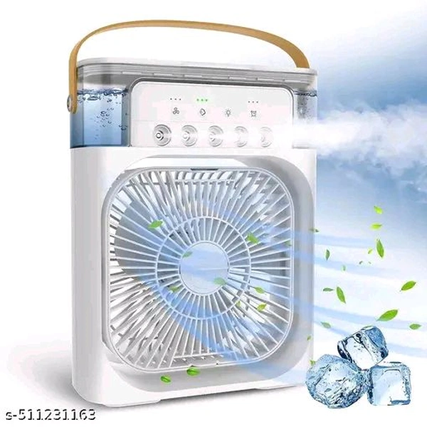 Portable Mini Cooler Rechargeable Air Conditioner Water Cooler Small AC for Office, Home Cooling, Summer Fan USB Compatible 3 Fast Speed - White