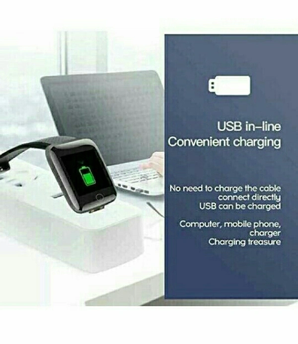 Smart Bracelet  - Black, Free Size