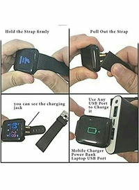 Smart Bracelet  - Black, Free Size