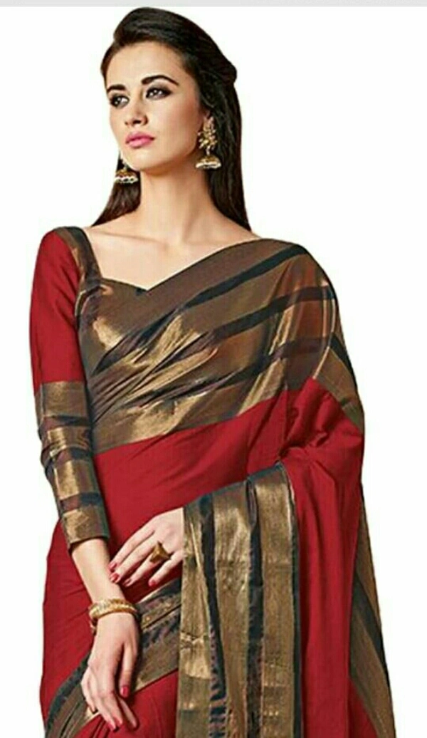 Take a look at this BAPS Self Design, Woven, Embellished, Solid/Plain Daily Wear Cotton Blend, Art Silk Saree on SS7.COLLECTIONS - Stiletto, Free Size