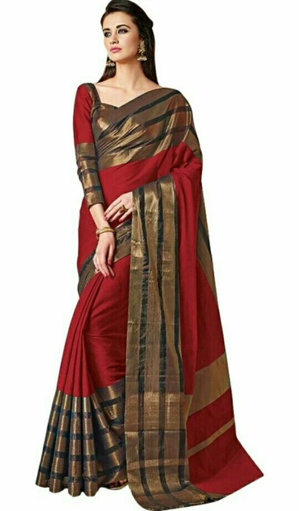 Take a look at this BAPS Self Design, Woven, Embellished, Solid/Plain Daily Wear Cotton Blend, Art Silk Saree on SS7.COLLECTIONS - Stiletto, Free Size