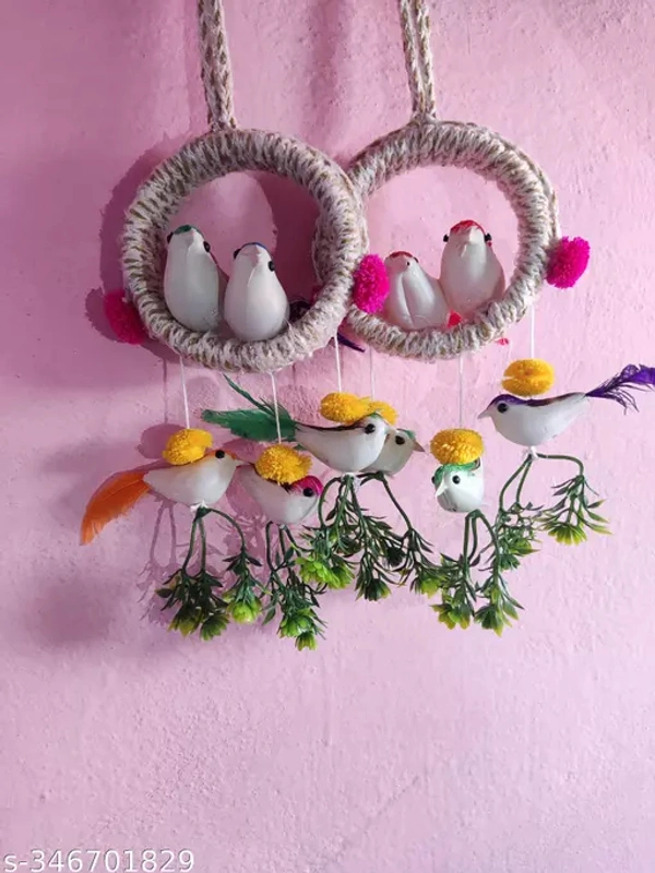 Home Decoration Chidiya pack of 2 Chidiya Decorative Artificial Birds chidiya | Bird Nest Décor Car Hanging Ornament (Pack of 2)