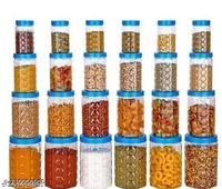 Plastic Storage Containers for Kitchen , Grossery Container , Storage Box 1200ML, 650 ML , 350ML, 250ML ( Set 24