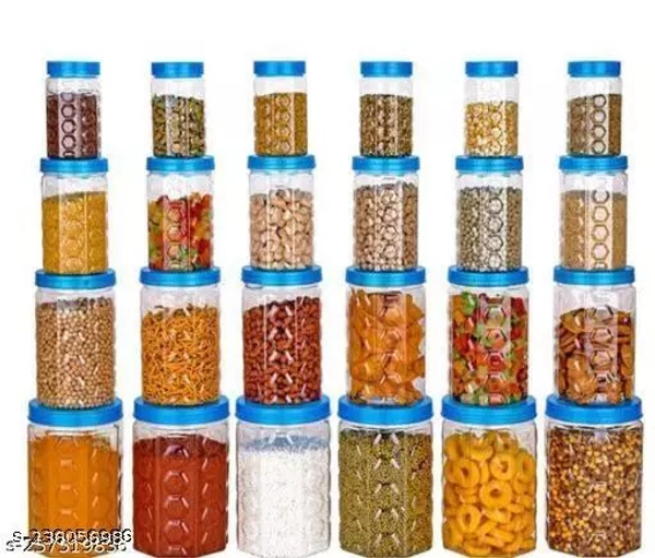  Plastic Storage Containers for Kitchen , Grossery Container , Storage Box 1200ML, 650 ML , 350ML, 250ML ( Set 24