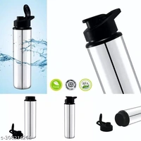 MAROOF STEEL (( SPORTS )) Stainless Steel Sports Water Bottles |Steel bottel | Sports bottle| School bottle | Office bottle | College bottle| Single Wall BPA Free & Leak Proof Cap and Steel Bottle silver, Steel fridge Bottle, Water Bottle 900ml ( Approx ), Pack of 2
