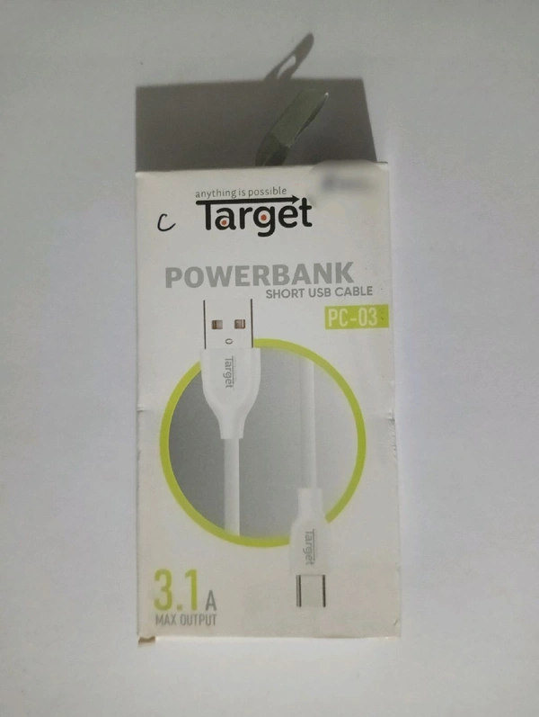 USB Data Cable Power Bank C Type - White, USB Data Cable Power Bank C Type