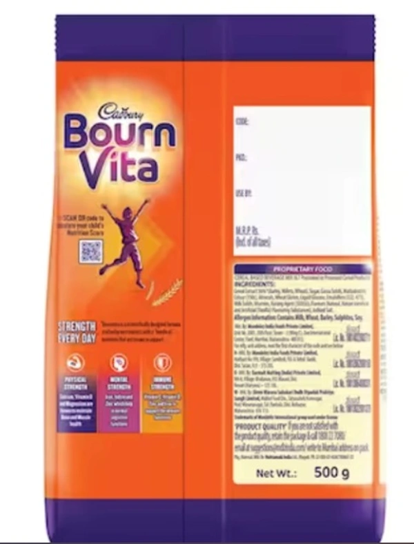 Cadbury Bourn Vita Strength Every Day, 50% Of Daily Vitamin D, Scientifically Designed - 500gm