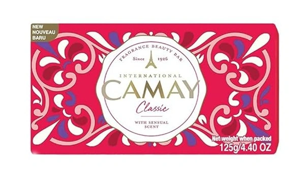 Camay International classic with Sensual scent soap bar, 125gm