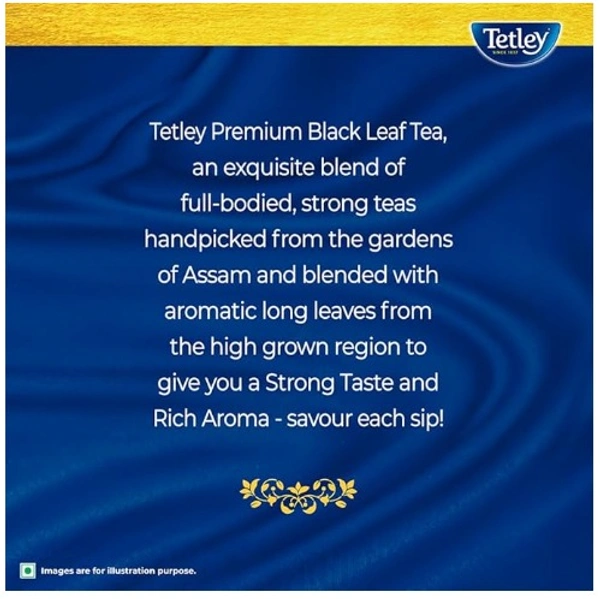 Tetley Premium Black Leaf Tea, Strong taste & rich aroma - 500gm