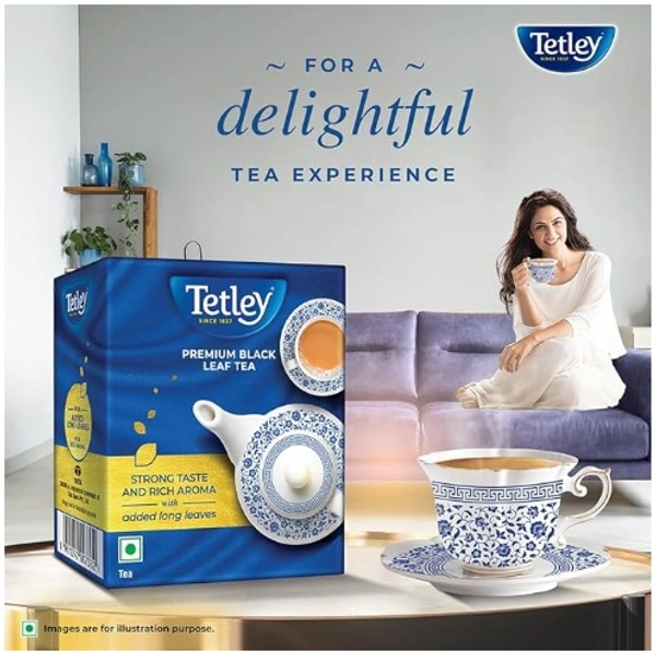 Tetley Premium Black Leaf Tea, Strong taste & rich aroma - 500gm