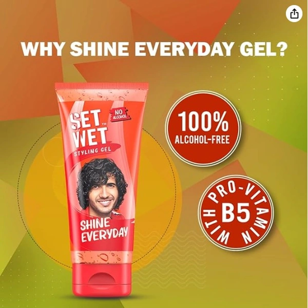 Set Wet Styling Hair Gel for Men, SHINE EVERY DAY - 50GM