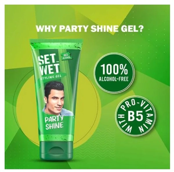 Set Wet Styling Hair Gel for Men, Party Shine - 50GM