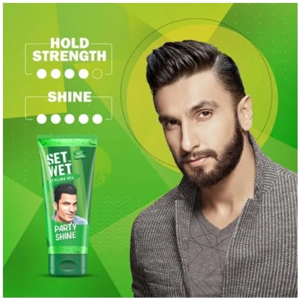 Set Wet Styling Hair Gel for Men, Party Shine - 50GM