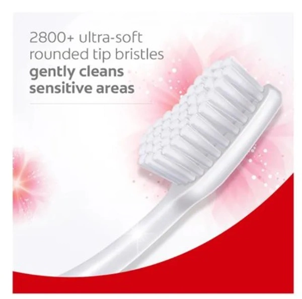 Colgate Gentle Sensitive+ Ultra Soft Rounded Tip Bristles, 4 Tooth Brushes + 1 Paste
