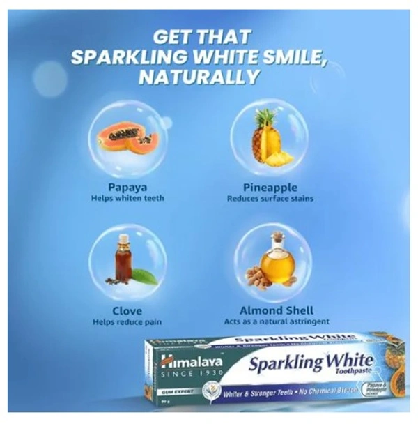 Himalaya Sparkling White Toothpaste, Gum expert - 80gm