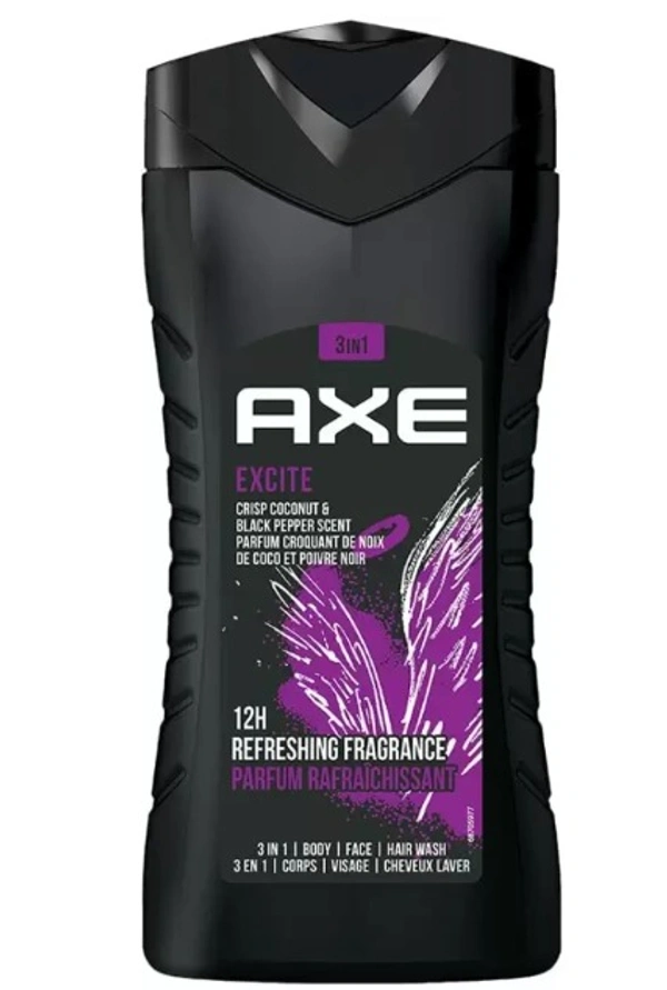 Axe 3 IN 1 Excite Shower Gel, Crisp Coconut & Black Pepper scent - 250ml