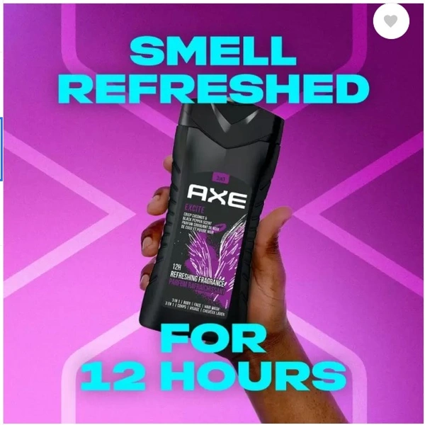 Axe 3 IN 1 Excite Shower Gel, Crisp Coconut & Black Pepper scent - 250ml