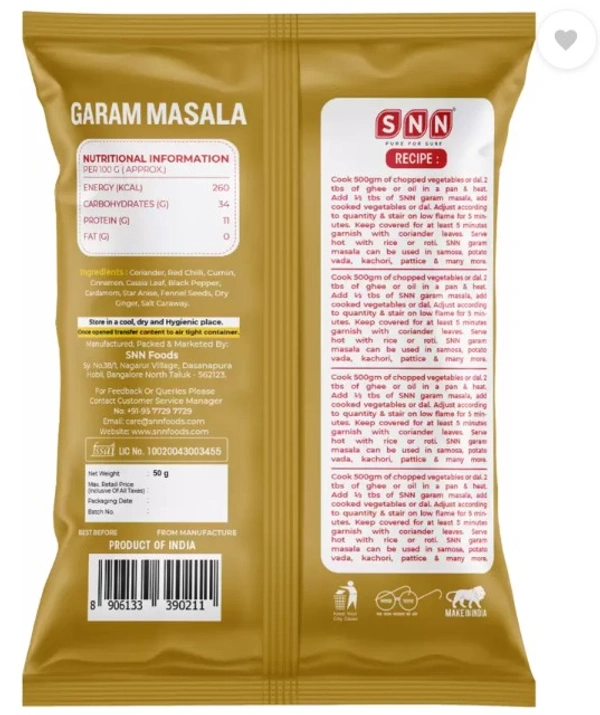 SNN Premium Garam Masala, 50gm
