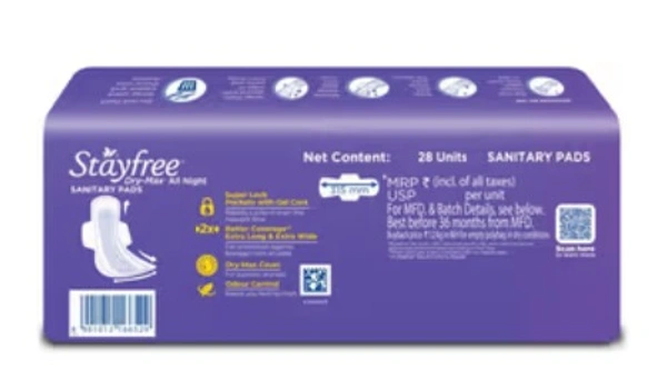 Stayfree dry-max All Nights Ultra Dry, XXL - 28 Units