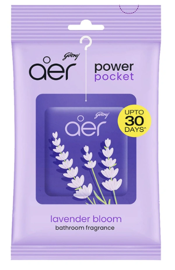 Godrej Aer Power Pocket Bathroom Fragrance, Lavender Bloom - 10gm